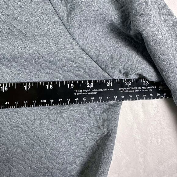 JUICY COUTURE Quilted Texture Sporty Gray High Collar Drawstring Pullover Cozy M - Picture 11 of 12